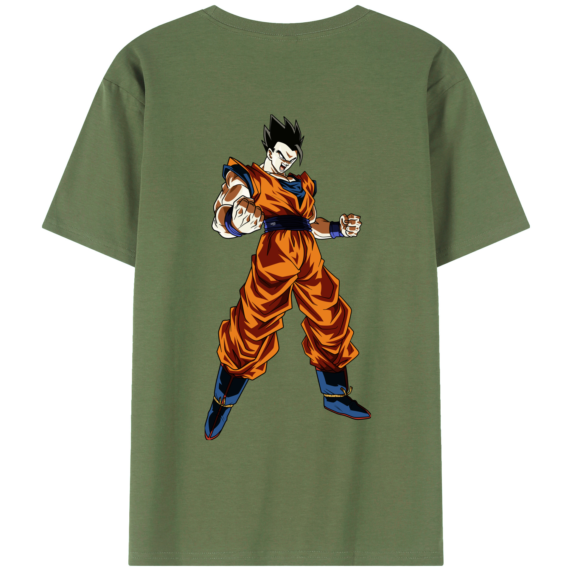 （画像用） ドラゴンボール 孫 悟飯（そんごはん）DRAGON BALL Son Gohan 綿100％ メンズ半袖Tシャツ（バックプリント） 通気性